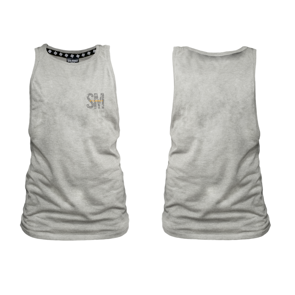 Ladies Muscle Tank - Grey - SM Small - Orange