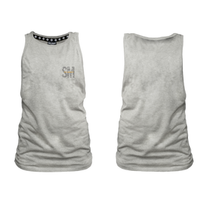 Ladies Muscle Tank - Grey - SM Small - Orange