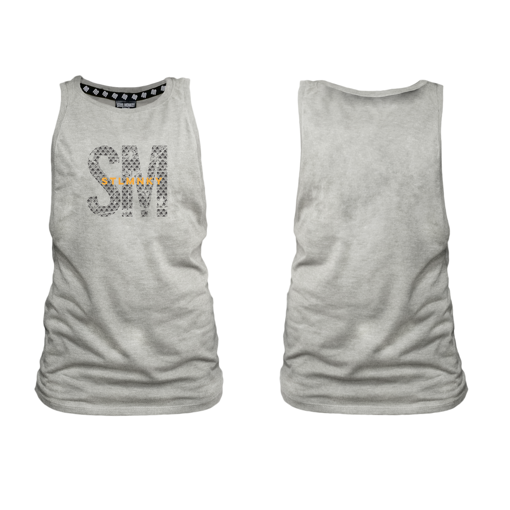 Ladies Muscle Tank - Grey - Big SM -  Orange