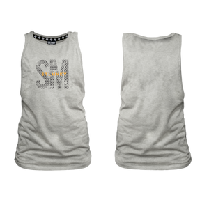 Ladies Muscle Tank - Grey - Big SM -  Orange