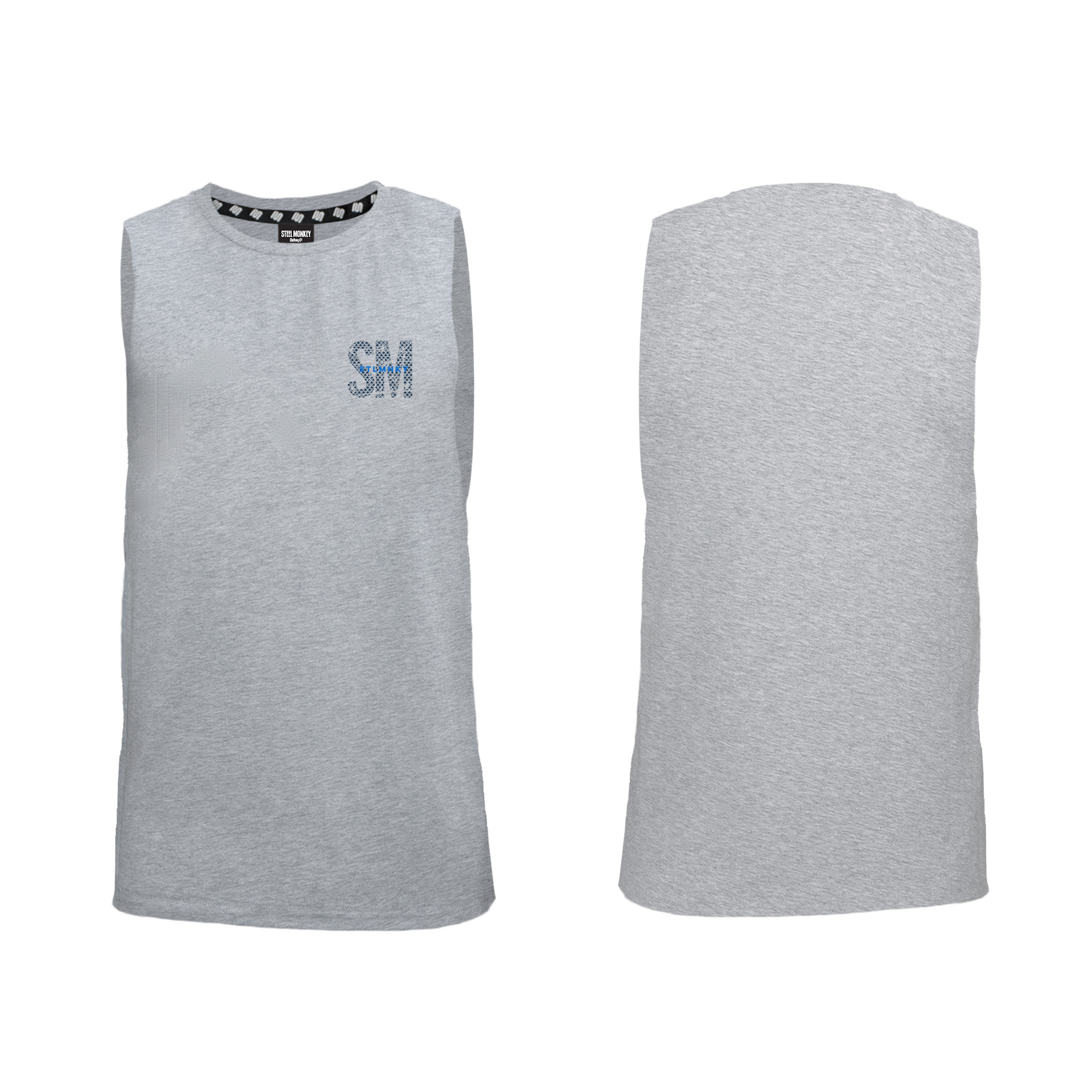 Mens Muscle Tank - Grey - Small - SM Blue