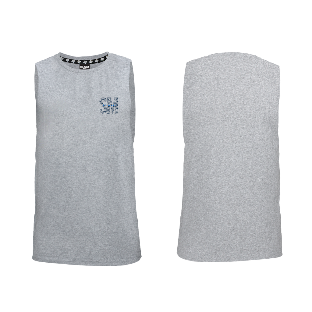 Mens Muscle Tank - Grey - Small - SM Blue