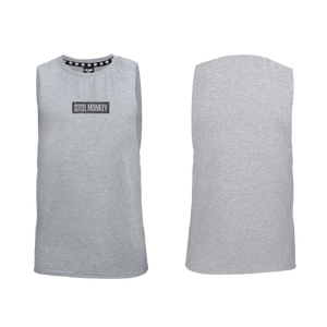 Mens Muscle Tank - Grey -  Minimalistic - Black