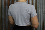 Ladies Crop Top - Grey - White Logo