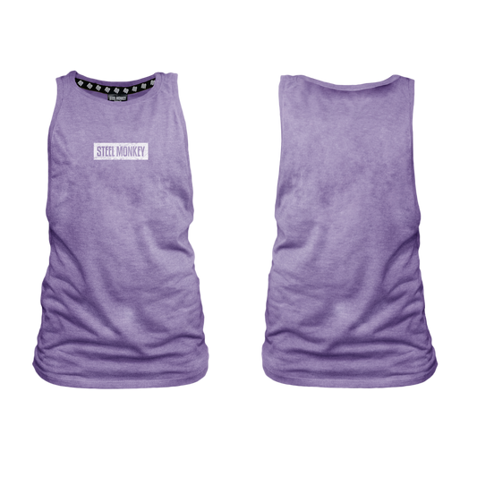 Ladies Muscle Tank - Minimalistic - White - Chest