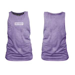 Ladies Muscle Tank - Indigo - Minimalistic - White