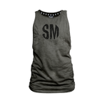 Ladies Muscle Tank - Charcoal - SM Grunge - Black