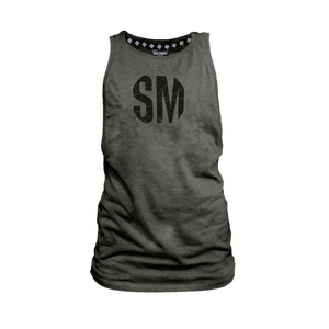 Ladies Muscle Tank - Charcoal - SM Grunge - Black