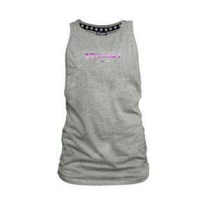 Ladies Muscle Tank - Grey - 3D Design - Purple