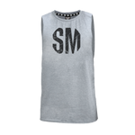 Mens Muscle Tank - Grey - Big - Black SM Grunge