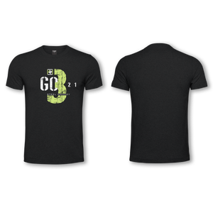 Mens - T-Shirt - Black -  3,2,1 GO Design