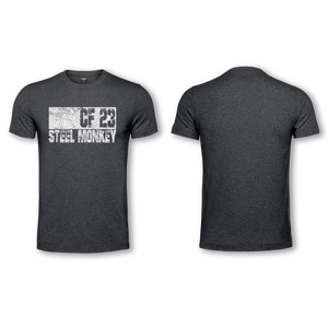 Mens T-Shirt  - Charcoal - CF 23 - White