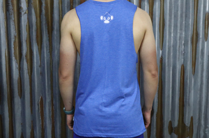 Mens Muscle Tank - Blue - Black & White logo