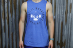 Mens Muscle Tank - Blue - Black & White logo