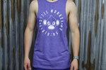 Mens Muscle Tank - Indigo - White Logo